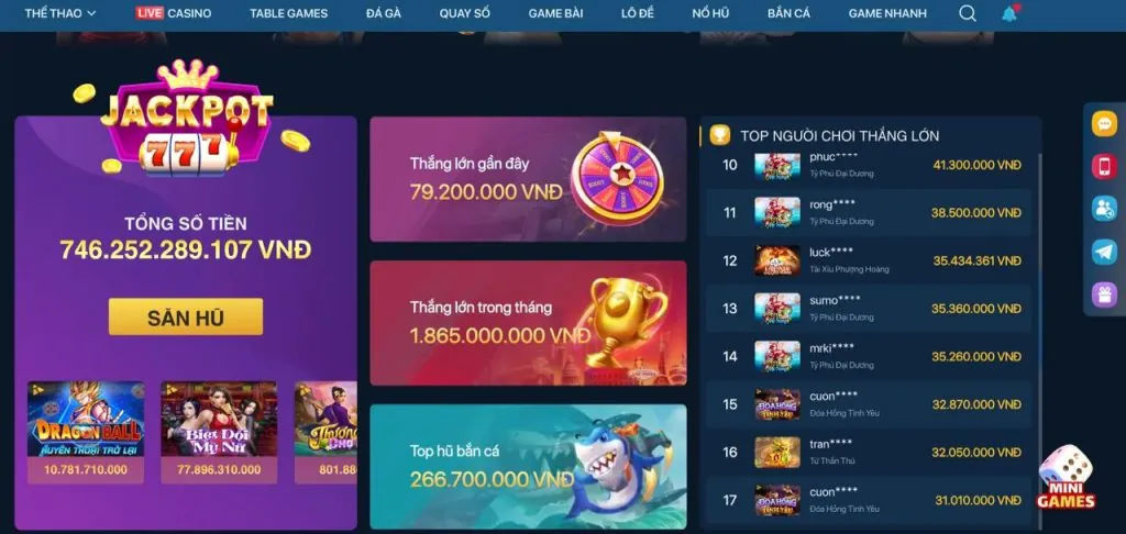 Kho trò chơi nổ hũ đa dạng của 8bet Casino với các chủ đề phong phú và jackpot lớn